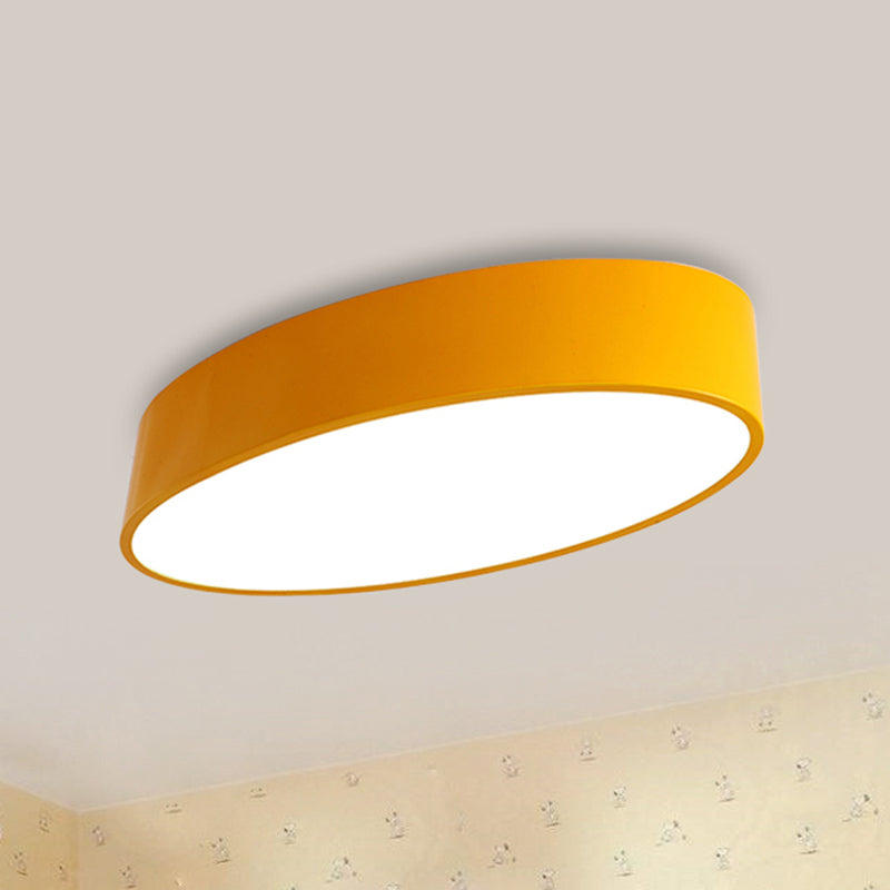 Modern Oval Acrylic Led Flush Mount Ceiling Light - Simple Style Lamp For Kids’ Bedrooms Multiple