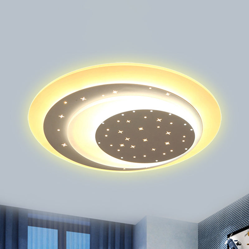 Starlit Acrylic Crescent Led Ceiling Light: A Romantic Flushmount For Girls’ Bedroom