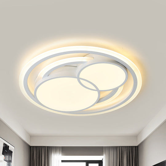 Modern Acrylic Led Snowman Ceiling Light In White For Study Room