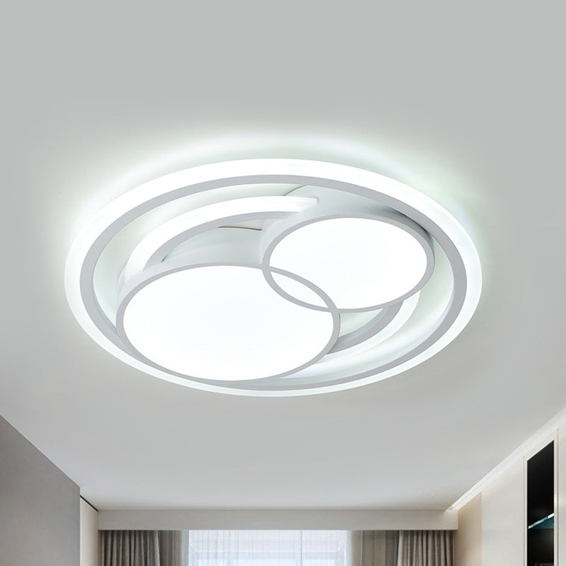 Modern Acrylic Led Snowman Ceiling Light In White For Study Room / 16.5’