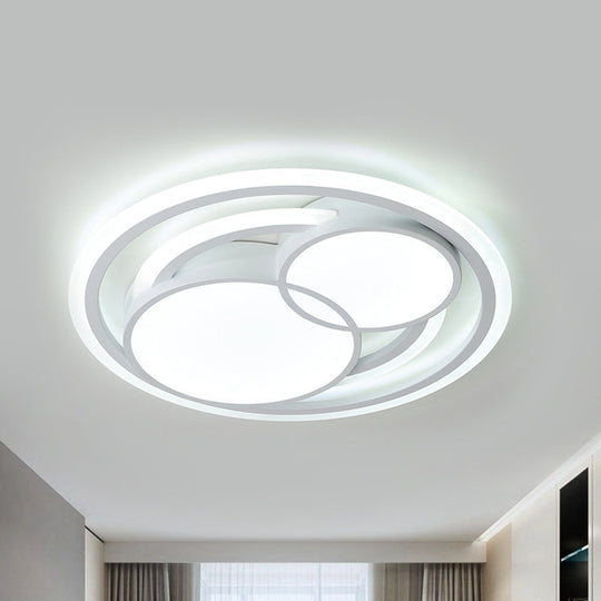 Modern Acrylic Led Snowman Ceiling Light In White For Study Room / 16.5’