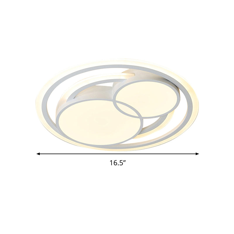 Modern Acrylic Led Snowman Ceiling Light In White For Study Room