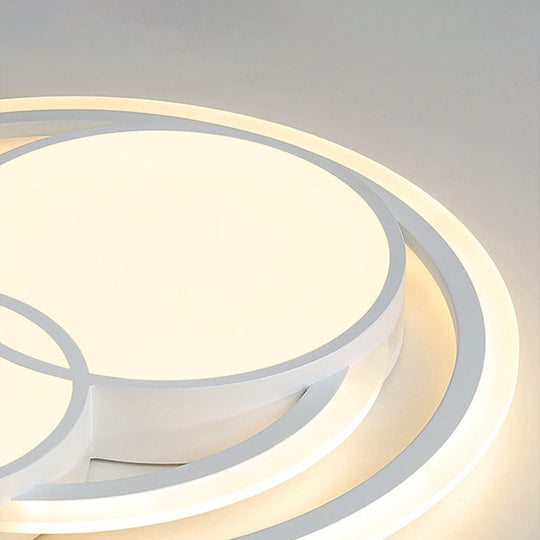 Modern Acrylic Led Snowman Ceiling Light In White For Study Room