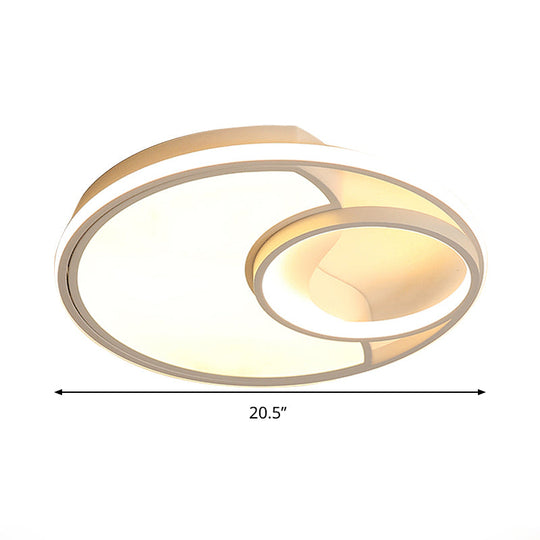 Modern Led Flush Mount Ceiling Lamp For Bathroom Or Hallway - Sun Moon Design