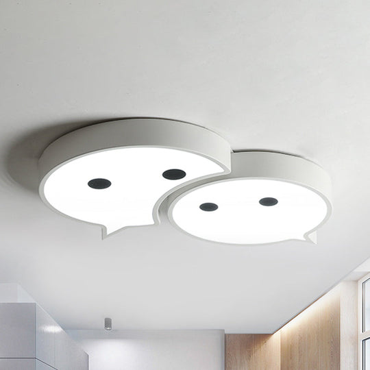 Baby Elf Led Ceiling Mount Light: Charming Metal And Acrylic Lamp For Child’s Bedroom White /