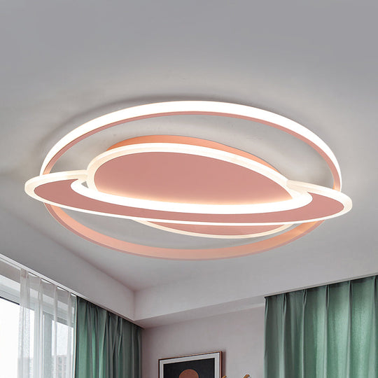 Contemporary Planet Ceiling Light: Stylish Acrylic Flush Mount For Bedrooms