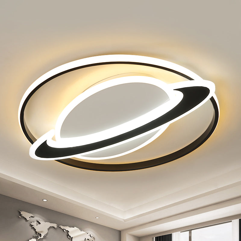 Contemporary Planet Ceiling Light: Stylish Acrylic Flush Mount For Bedrooms