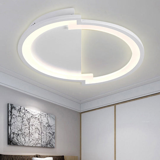 Sleek Round Acrylic Flush Mount Ceiling Light In Multiple Sizes And Colors - Led Warm/White Glow