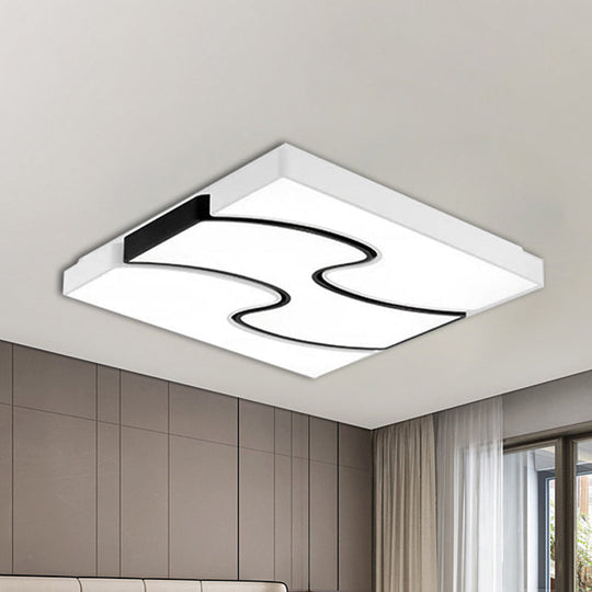 Modernist Style Led Flush Mount Lighting In White - 16.5/27 Width For Living Room
