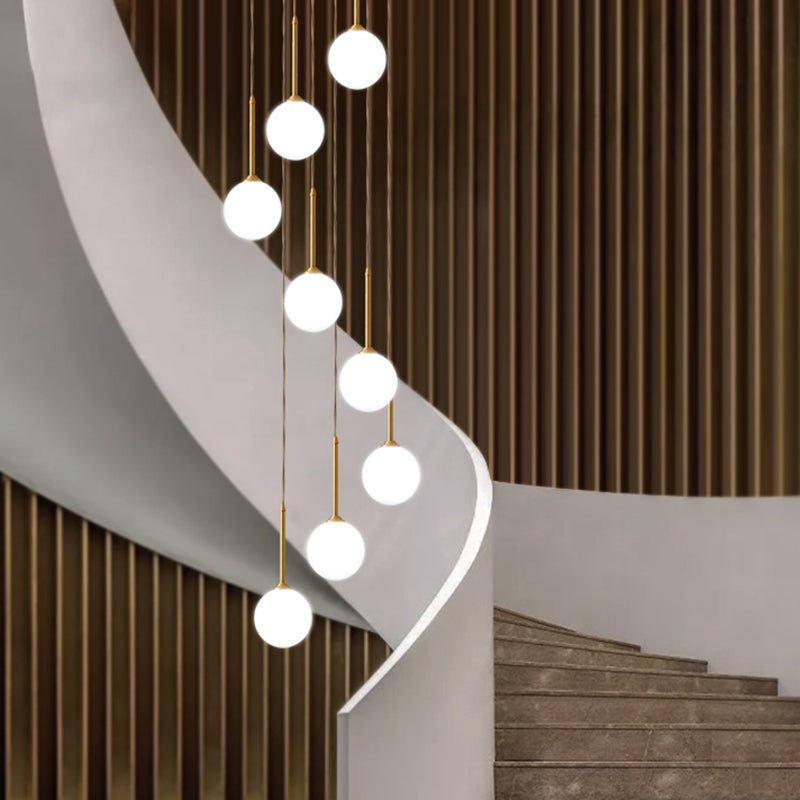 Minimalist Gold Spiral Pendant Light For Living Room Metal Suspension Lamp
