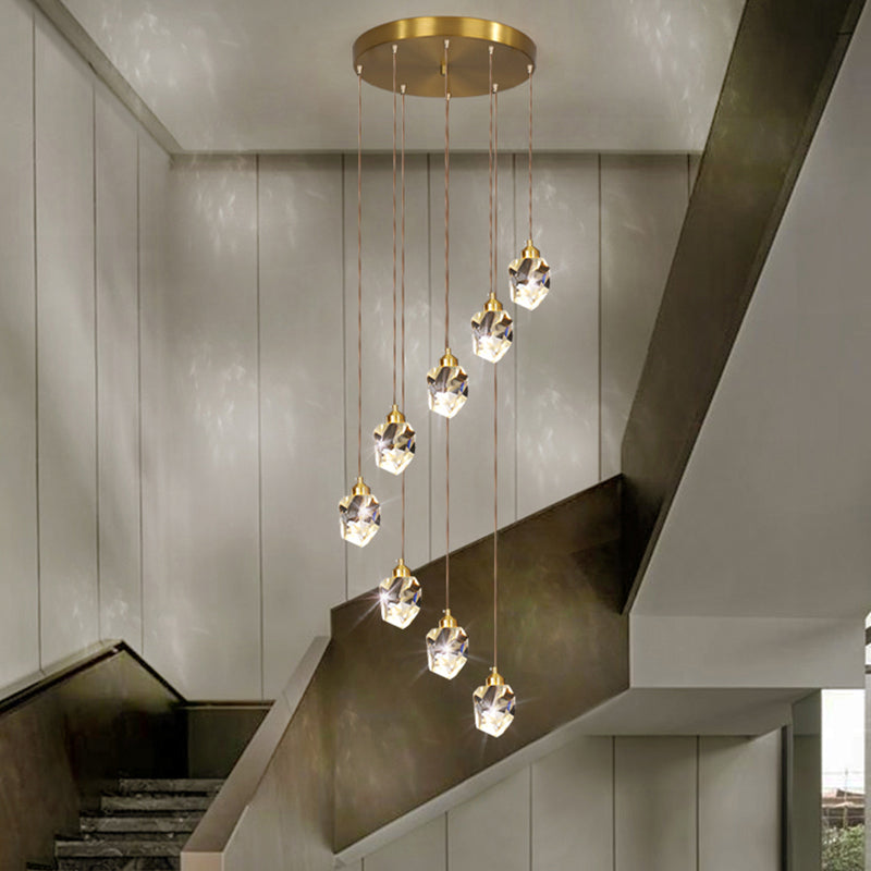 Minimalist Gold Spiral Pendant Light For Living Room Metal Suspension Lamp