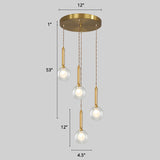 Minimalist Gold Spiral Pendant Light For Living Room Metal Suspension Lamp 4 / Double Glass