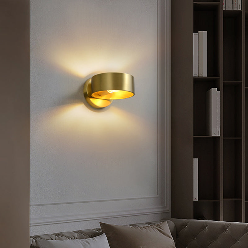 Minimalist Metal Circle Wall Lamp - Brass Sconce Lighting For Bedroom