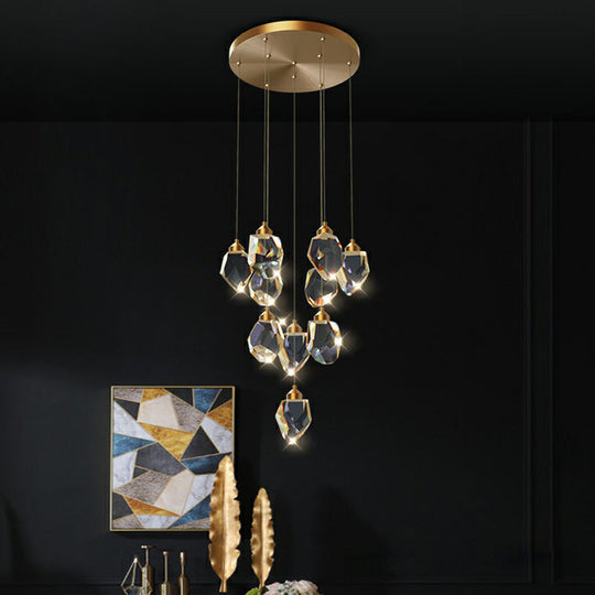 Led Multi-Pendant Gem Suspension Lighting For Dining Room Decor