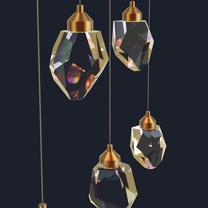 Led Multi-Pendant Gem Suspension Lighting For Dining Room Decor