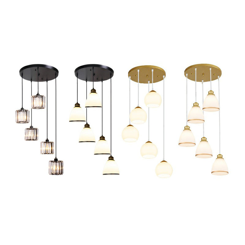 Modern Shaded Glass Multi-Light Pendant For Living Room Ceiling