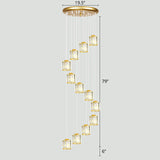 Modern Shaded Glass Multi Light Pendant Ceiling Lamp For Living Room 12 / Gold
