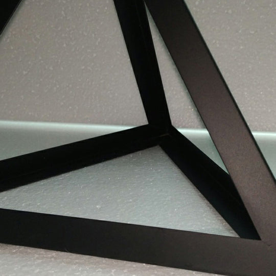 Black Tetrahedron Metal Shade 6-Light Cluster Pendant For Stairs Ceiling Loft Style