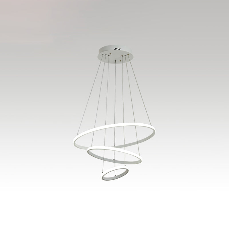 Halo Hanging Acrylic Led Chandelier Pendant Light - Minimalist & Elegant For Restaurants White /