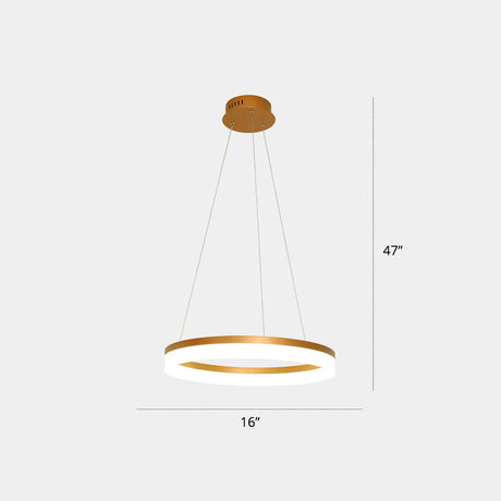 Gold Finish Led Acrylic Loop Ceiling Chandelier - Simple Style & Hanging Light For Dining Room 1 /