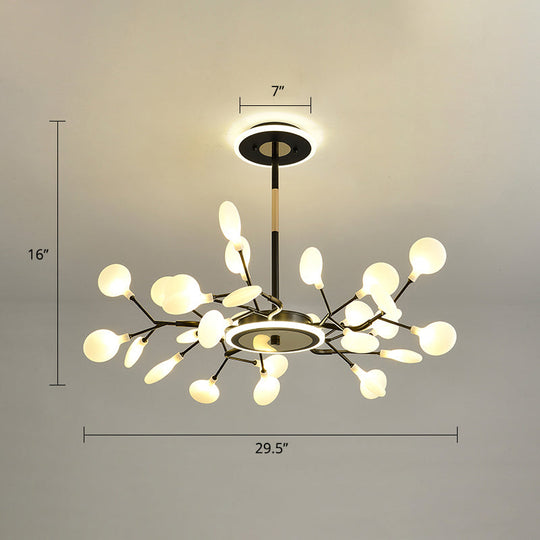 Modern Led Firefly Chandelier For Stylish Living Rooms 30 / Black