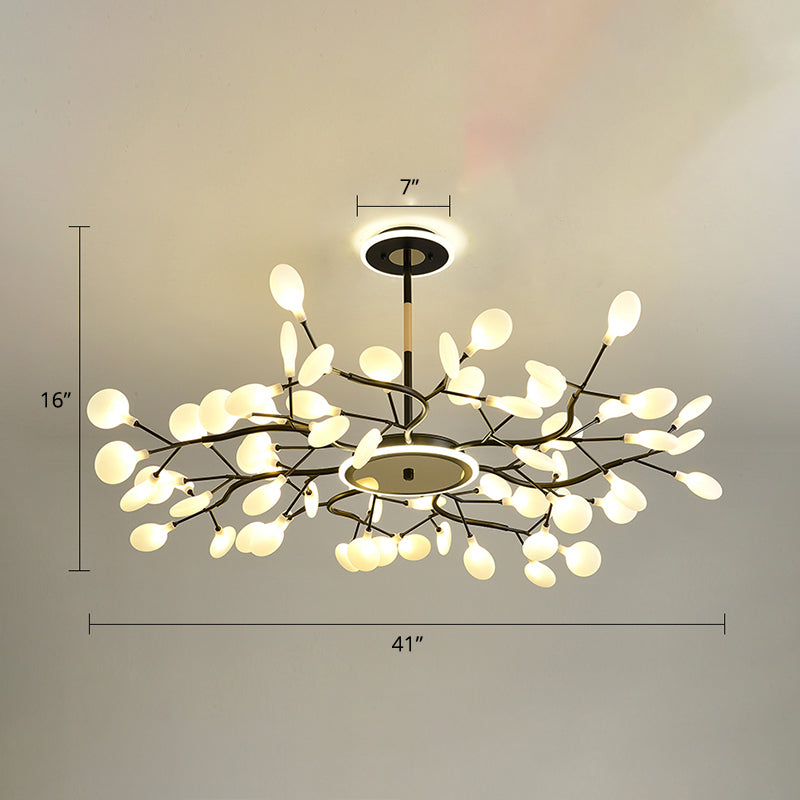 Modern Led Firefly Chandelier For Stylish Living Rooms 63 / Black