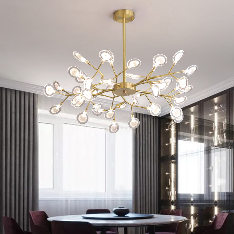 Glowworm Chandelier: Postmodern Acrylic Hanging Light For Dining Room