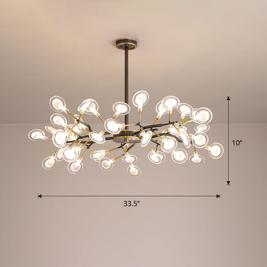 Glowworm Chandelier - Postmodern Acrylic Hanging Light For Dining Room 45 / Black