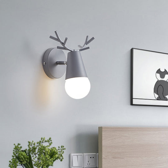Minimalist Metal Wall Lamp With Pivot Joint - Antler Bedside Reading Sconce Fixture