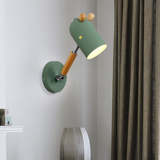 Nordic Deer Swing Arm Bedroom Wall Lamp With Metal Fixture And Bulb
