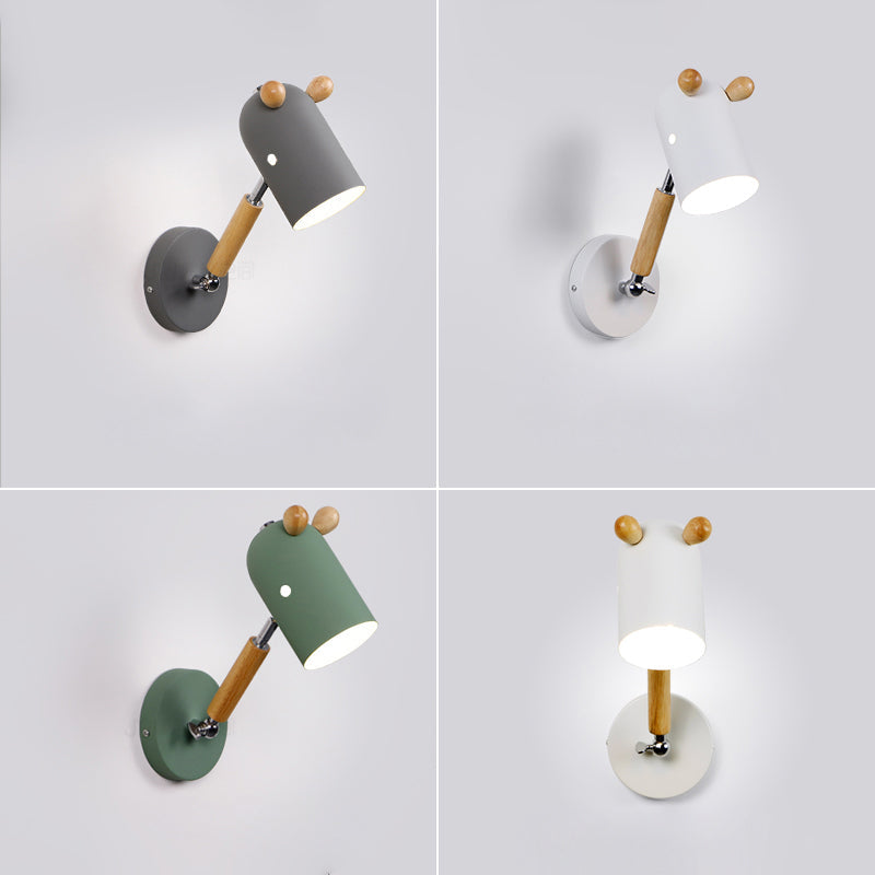 Nordic Deer Swing Arm Bedroom Wall Lamp With Metal Fixture And Bulb