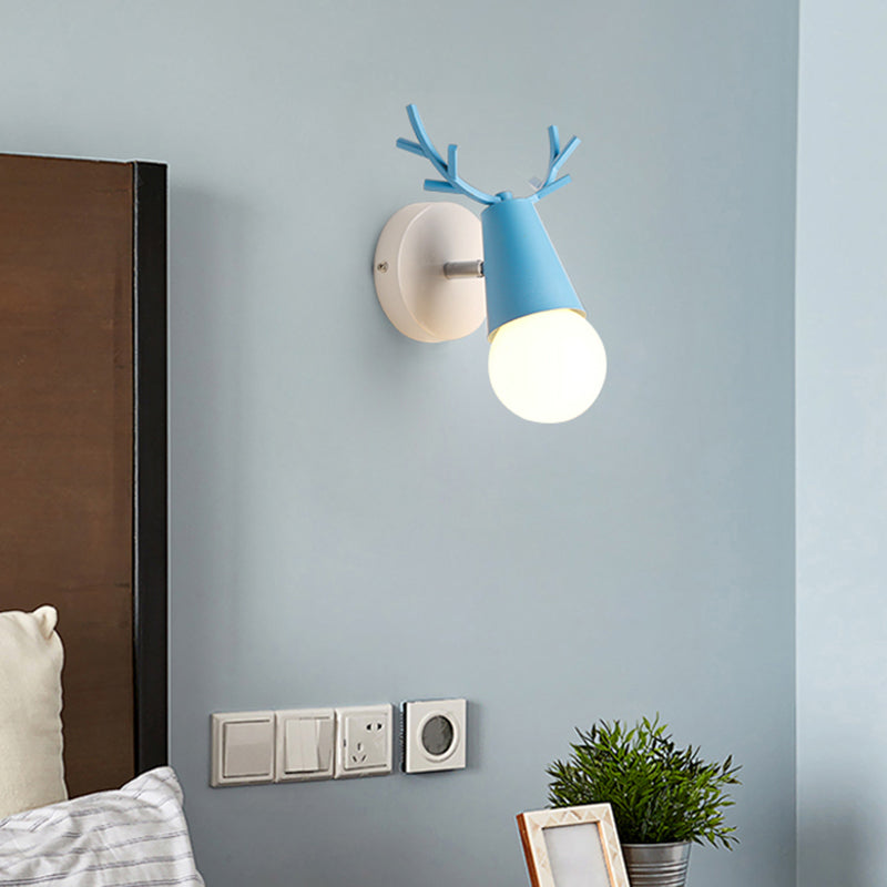 Nordic Metal Adjustable Wall Mount Vanity Light For Bedrooms With Deer Design