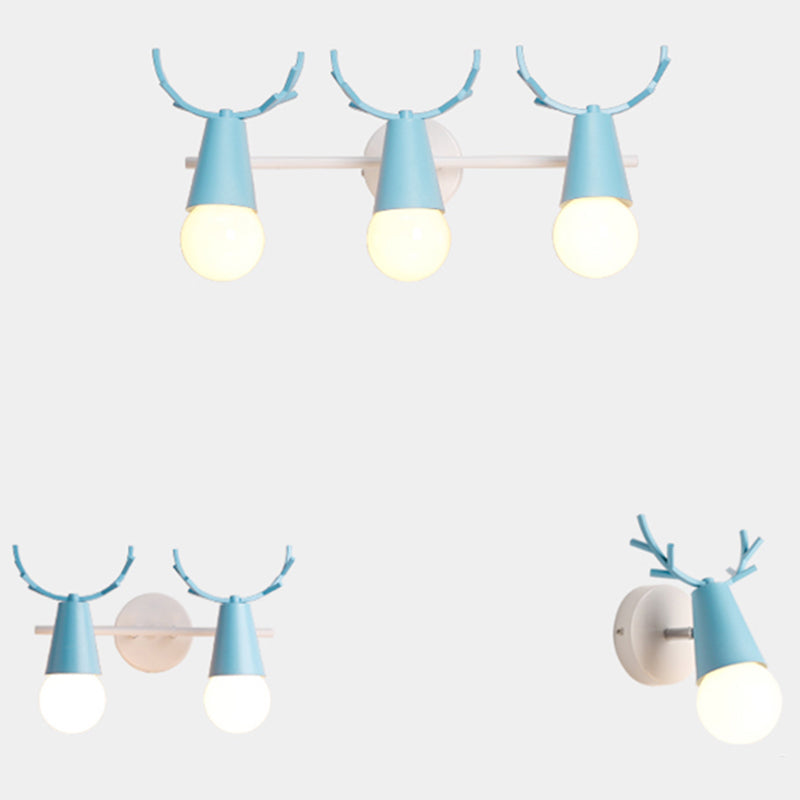 Nordic Metal Adjustable Wall Mount Vanity Light For Bedrooms With Deer Design