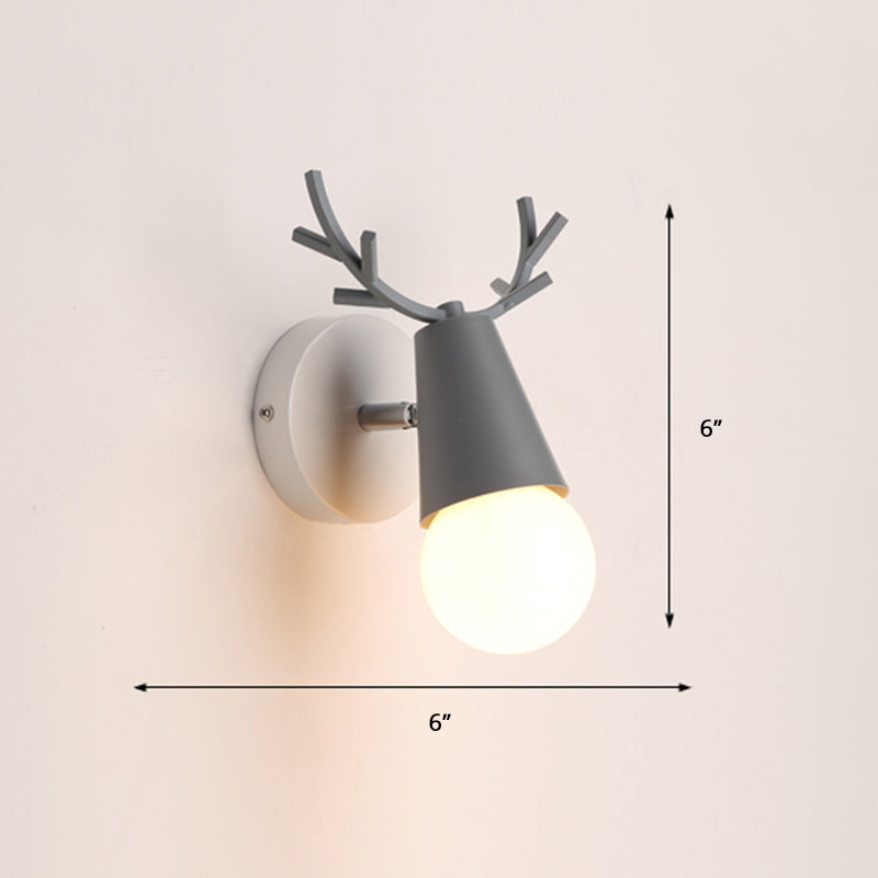 Nordic Metal Adjustable Wall Mount Vanity Light For Bedrooms With Deer Design 1 / Grey