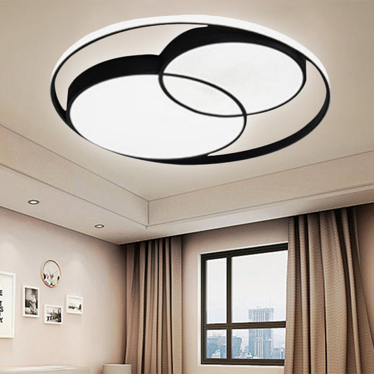 Modern Acrylic Snowman Ceiling Light - Stylish Flush Mount For Study Room & Kitchen Black / 16.5’