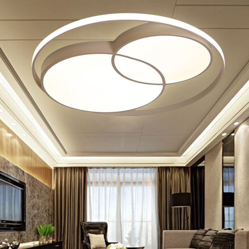 Modern Acrylic Snowman Ceiling Light - Stylish Flush Mount For Study Room & Kitchen White / 16.5’