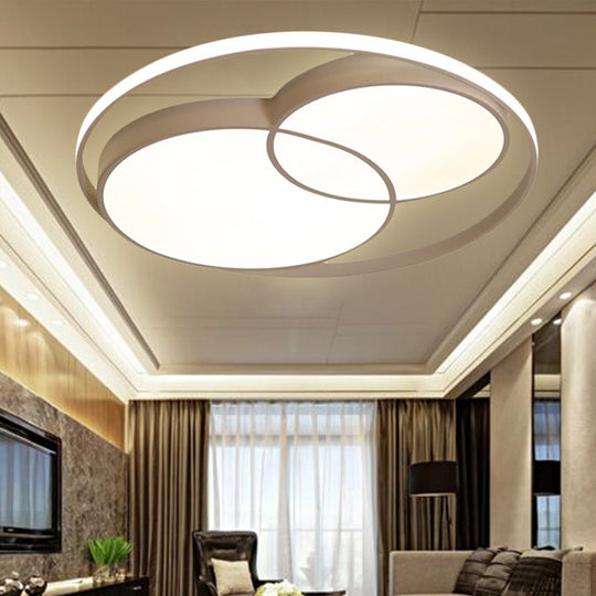 Modern Acrylic Snowman Ceiling Light - Stylish Flush Mount For Study Room & Kitchen White / 16.5’