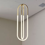 Maria - Oval Acrylic Drop Pendant Gold Hanging Ceiling Light