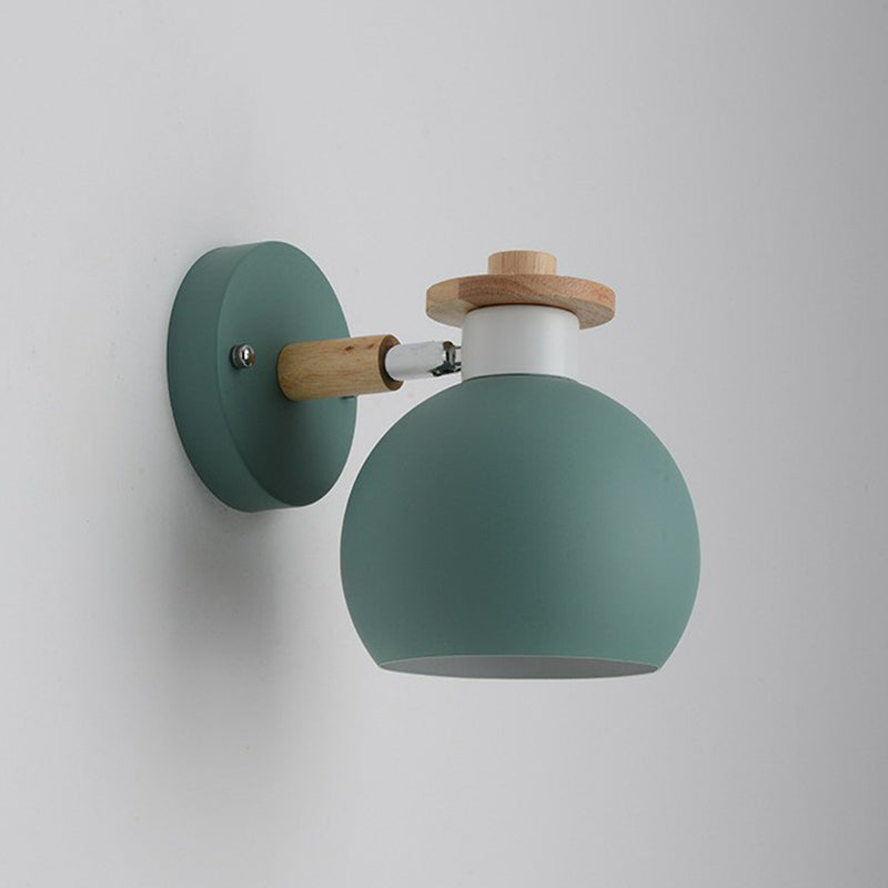 Iron Swivel Shade Reading Lamp - Macaron Wall Lighting For Childrens Bedroom Green / Globe