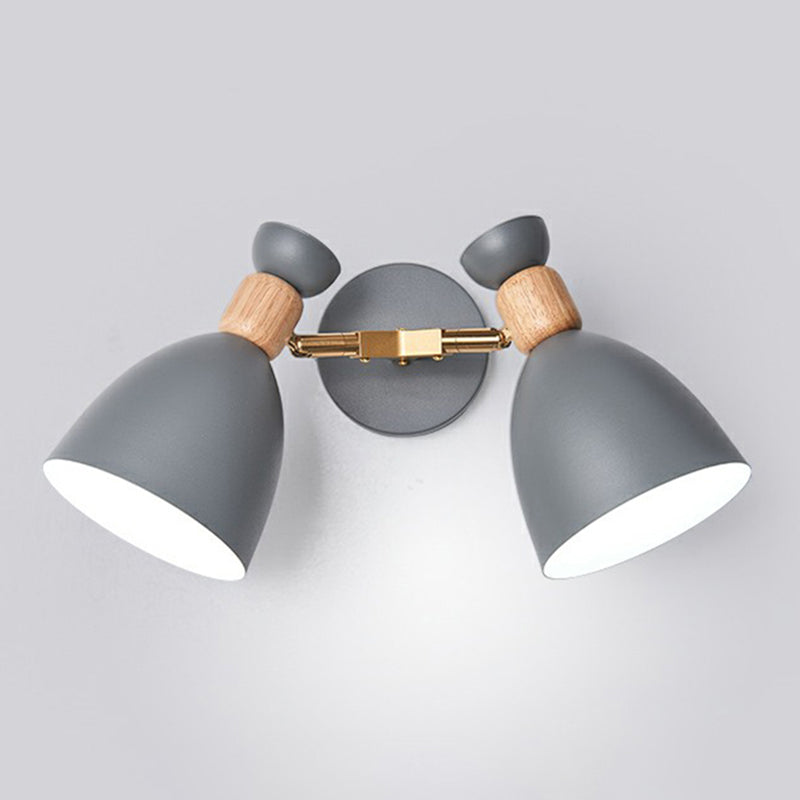 Nordic Wall Mounted 2-Head Reading Light With Metal Shade - Perfect For Bedroom