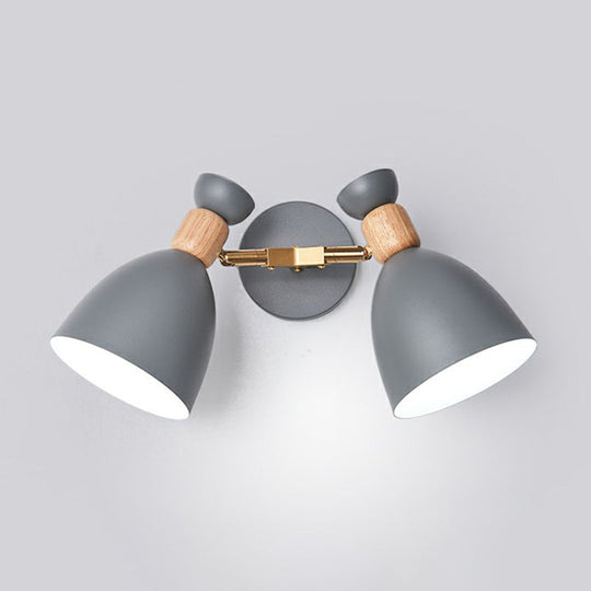 Nordic Wall Mounted 2-Head Reading Light With Metal Shade - Perfect For Bedroom