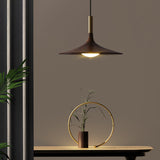 Minimalist Wooden Trumpet Pendant Led Light For Tea Room