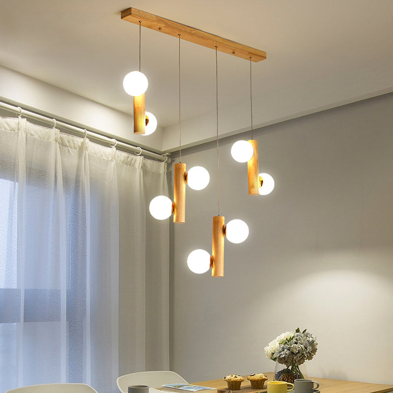 Nordic Opal Glass Ball Pendant Light - Modern Hanging Fixture For Dining Room