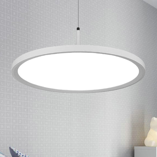 Led Office Pendant Lamp - Modern Simplicity White/Black Ceiling Light Fixture In Multiple Sizes