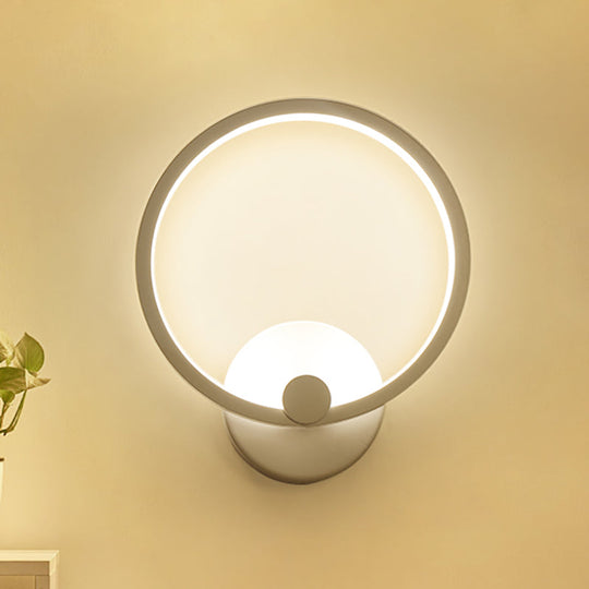 Simplicity Loop Sconce Light Acrylic Led - 8/12 Diameter Warm/White Bedroom Wall Lighting Fixture