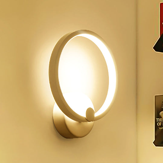 Simplicity Loop Sconce Light Acrylic Led - 8/12 Diameter Warm/White Bedroom Wall Lighting Fixture