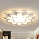 Contemporary Led Ceiling Light: 20.5/27/31.5 Dia White Metal Flush Mount Fixture For Living Room