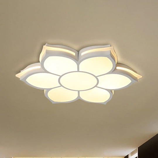 Modern Metal Flower Flush Mount Ceiling Light Led Integrated White Warm/White Various Sizes / 20.5’