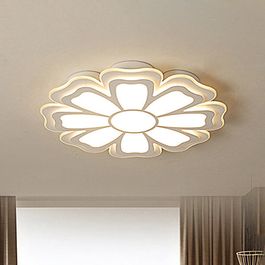 Modern Creative Flower Flush Mount Light With Acrylic Diffuser - Led Bedroom Ceiling In Warm/White