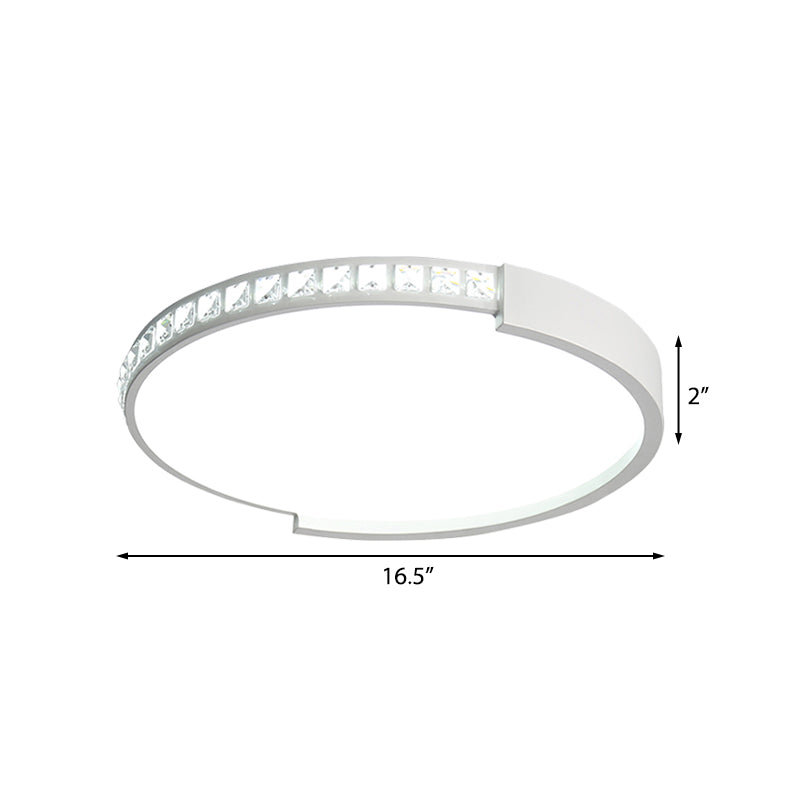 16’/19.5’/20.5’ Wide Crystal Led Flush Mount Ceiling Light For Bedroom And Living Room